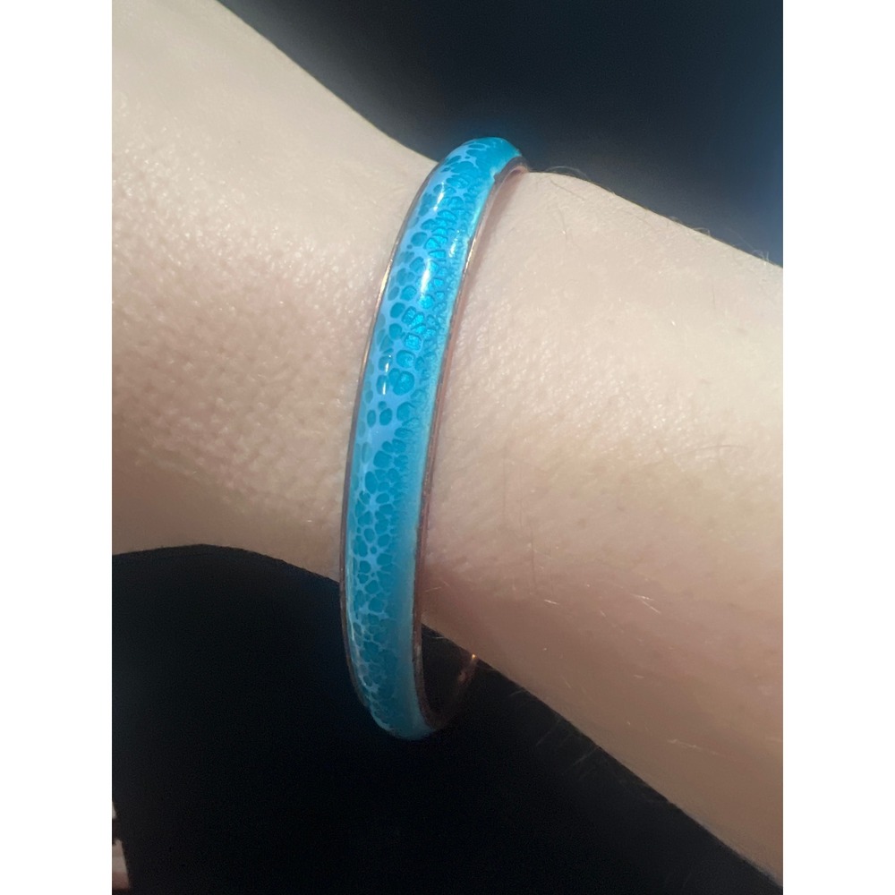 Matisse Renoir Bangle Bracelet 8" Turquoise Blue Enamel Copper Vintage